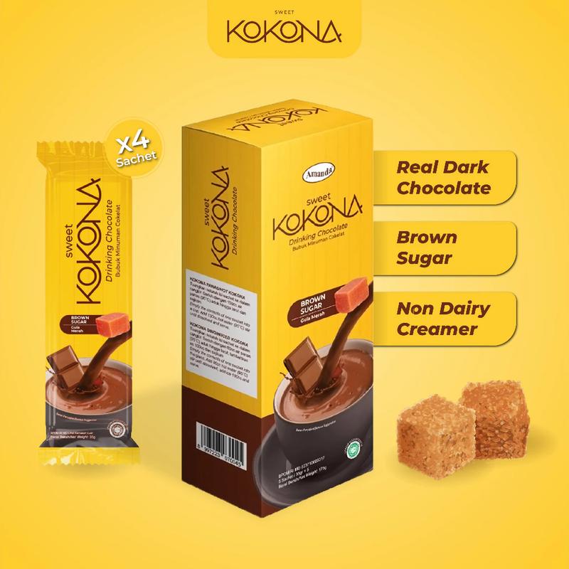 Sweet Kokona - Brown Sugar Bubuk Minuman Cokelat 4 sachet By Amanda, Chocolate Kereta drink Susu 0