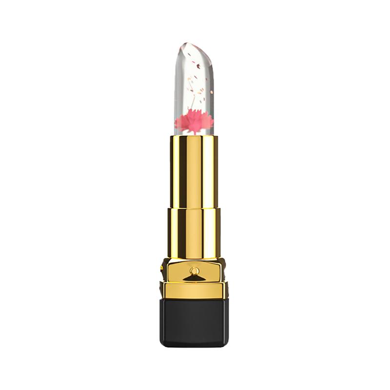 Product Introduction of Lipstik Bunga Jelly Color Mengubah Emas Foil Hydrating / Moisturizing Lip Balm / Lipstik Jelly Crystal Tahan Lama Berubah Warna Color Changing COD 22