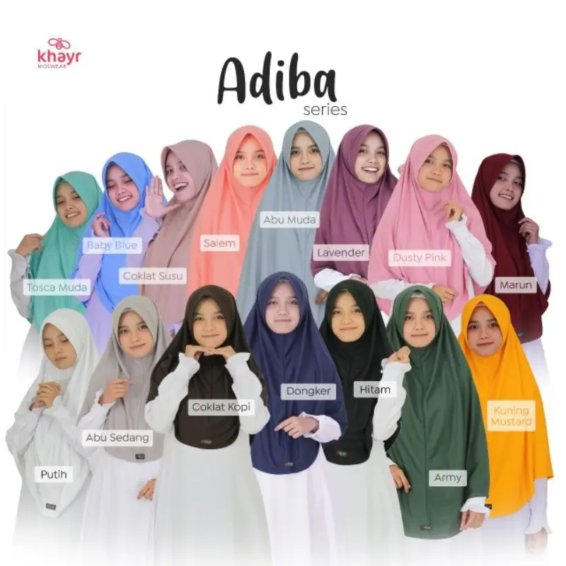 ADIBA JILBAB KAOS PET ANTEM BY KHAYR MOSWEAR - JILBAB KAOS INSTAN