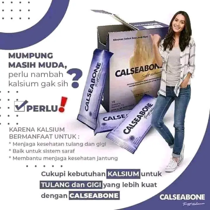 2 BOX CALSEABONE TINGGI KALSIUM NUTRISI PENINGGI BADAN isi 15 sachet
