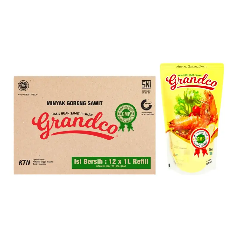 Grandco Minyak Goreng Kemasan Pouch 1 L [12 Pcs/ 1 Karton] 0