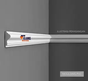 MOULDING ANTI RAYAP BAHAN PVC / UKURAN LEBAR 4CM PANJANG 1,5 METER / FINISHING WARNA PUTIH
