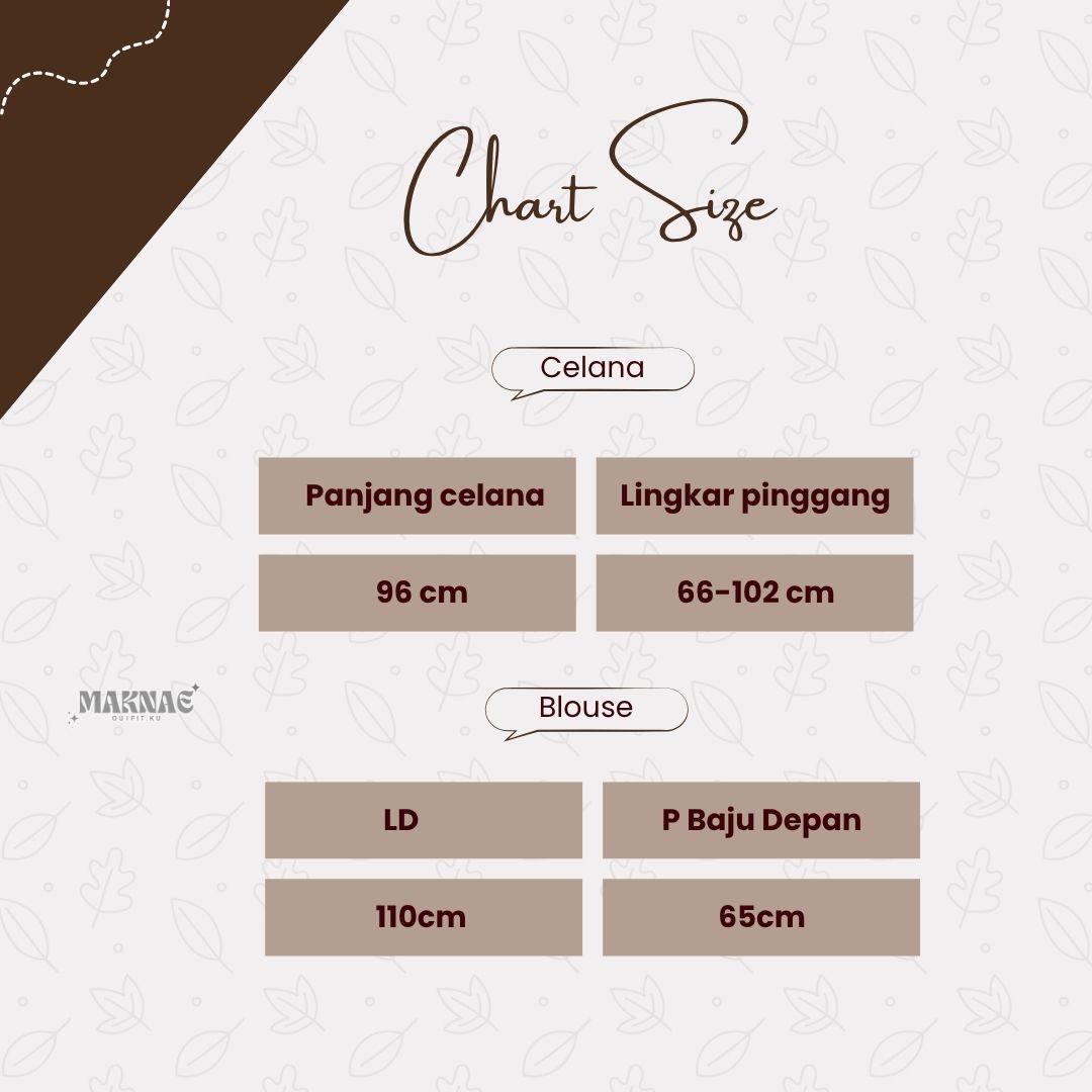 Outfit Cewek One Set Korean Style Wanita ( Blouse Jena Coklat Mahogany - Celana Cutbray - Hijab Segi Empat ) Old Money LQ047 Ootd Kekinian