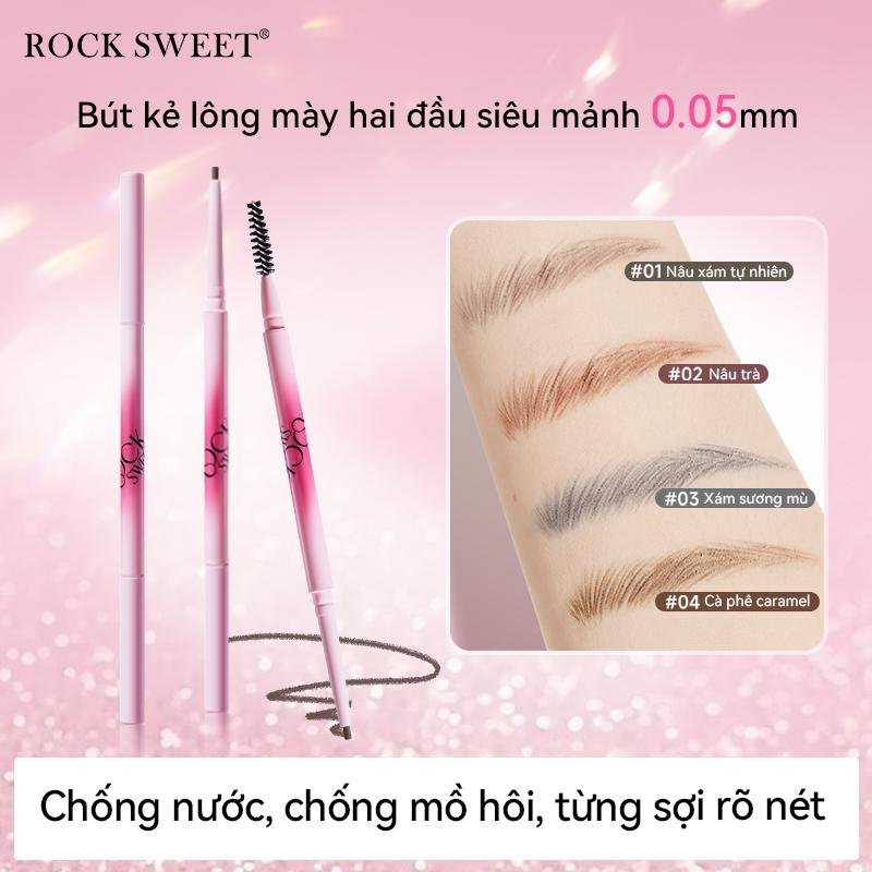ROCK SWEET Chì Kẻ Mày Siêu Mịn, Đầu Mỏng, Lâu Trôi, Không Thấm Nước, Không Trang Điểm, Thích Hợp Cho Lông Mày Hoang Dã Rõ Ràng