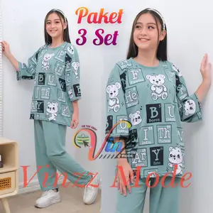 VINZZ - PAKET HEMAT 3 SET!!! Setelan Wanita Oversize Boneka Atasan Dan Celana Panjang