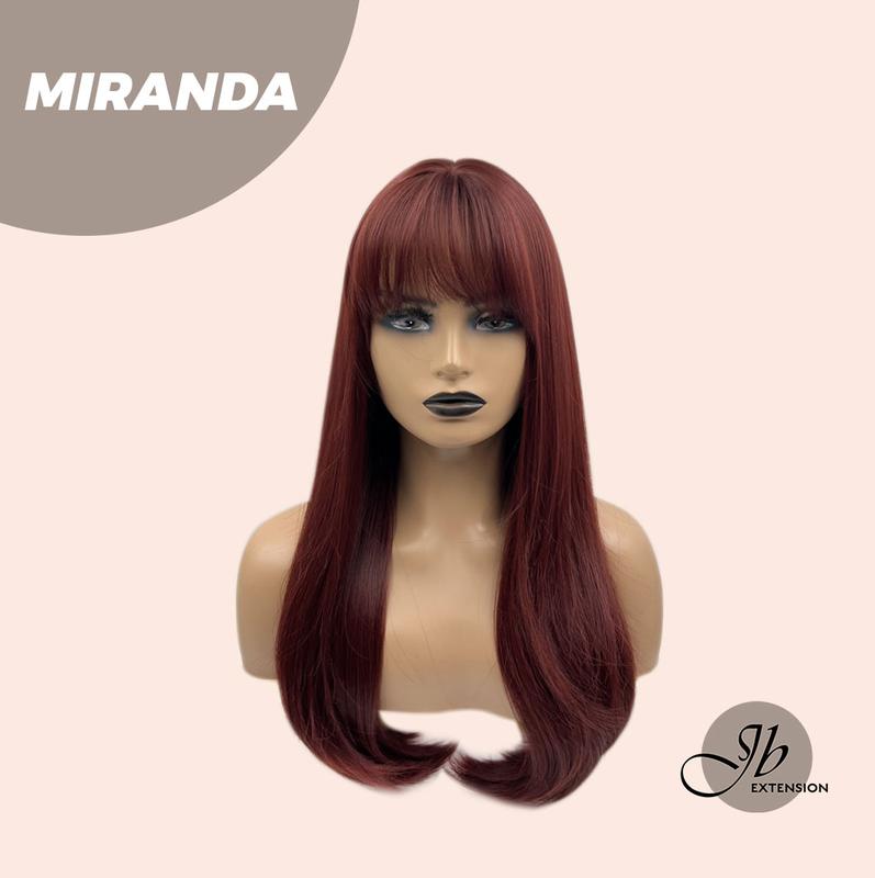JBEXTENSION【UK】22 Inches Dark Red Curly Wig With Bangs MIRANDA 5