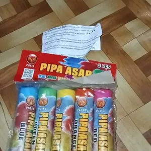 Vaxxx Confetti Stick Asap N2 Warna Warni 1 Pack Isi 5pcs Produk Terlaris Membuat Pesta Lebih Berwarna dan Ceria dengan Warna Biru Hijau Kuning Oranye Merah