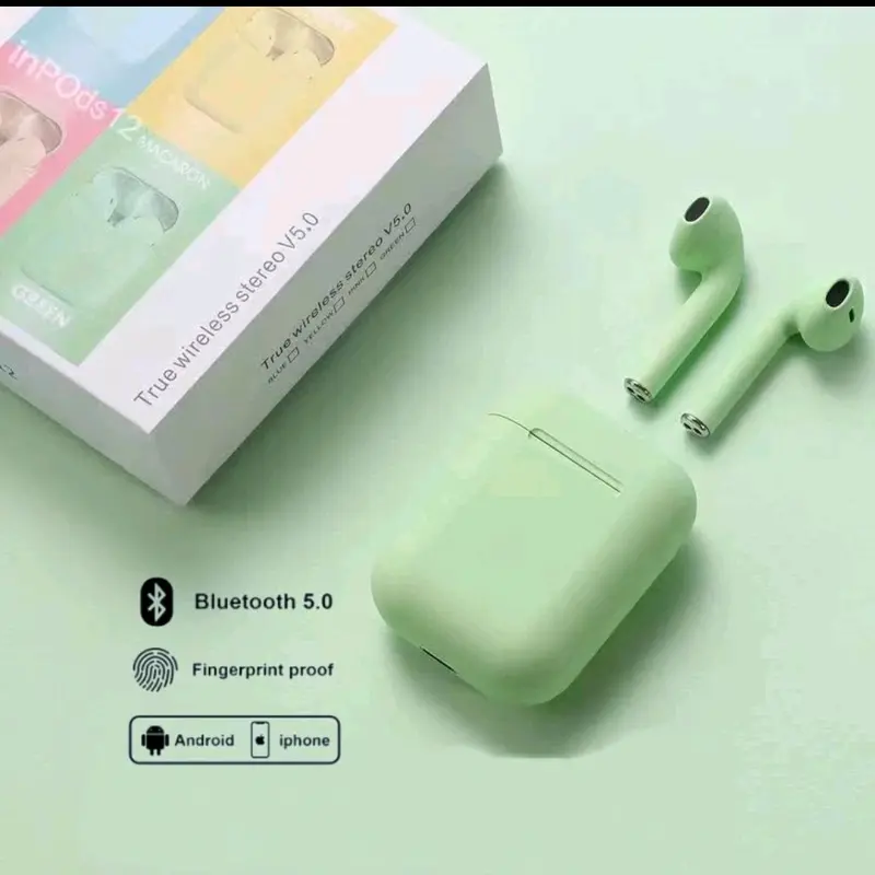 Earphone Bluetooth i7s tws Inpods Wireless i12 Macaroon dengan Super Bass - Handsfree iphone ori miniatursound jawatimur 3