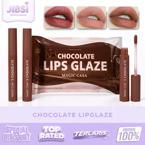 Lipstik Coklat Chocolate Magiccasa Lip Glaze MC002 Per 1 Pcs Tekstur Ringan Warna Manis Cocok Untuk Sehari Hari