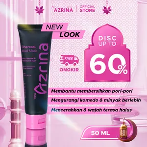 [SALE] New Azrina Charcoal Mud Mask 50ML - Masker Wajah Untuk Mengangkat Komedo & Jerawat Mengatasi Muka Kusam Ber Minyak & Pori Pori Besar Kulit Mati Wanita Pria Acne Patch Brightening Whitening Skincare Glowing Face Clay Black Head Castor Oil Glow