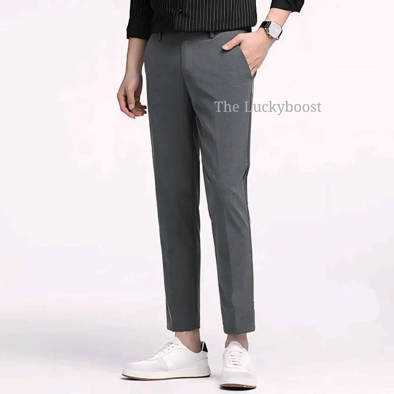 THELUCKYBOSST Ankle Pants Celana formal kerja pria Slimfit dewasa kantor bahan woll kekinian Celana panjang casual celana ankle celana kuliah 1