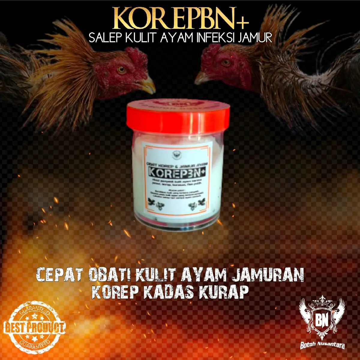 SALEP KOREP BN Obat salep kurap ayam atasi infeksi jamur pada kulit ayam korep kadas buras koreng hilang sembuh dengan cepat