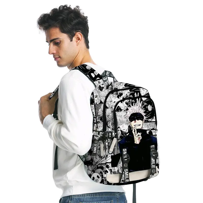 Tas Ransel Anak Laki-laki Tas Sekolah Kartun Jepang Tas Backpack Free Raincover Anti Air Muatan Besar Fashion Kids Tas Punggung Printing keren 6