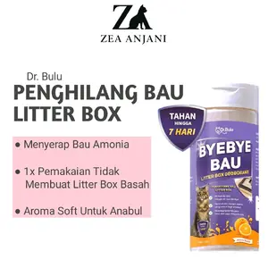 ByeBye BAU by Dr.Bulu - Bye Bye Bau Deodorant Litter Box, Penghilang Bau Kotoran Kucing dan Anjing, Odor Remover Deodorizer Multipak pengharum pasir kucing
