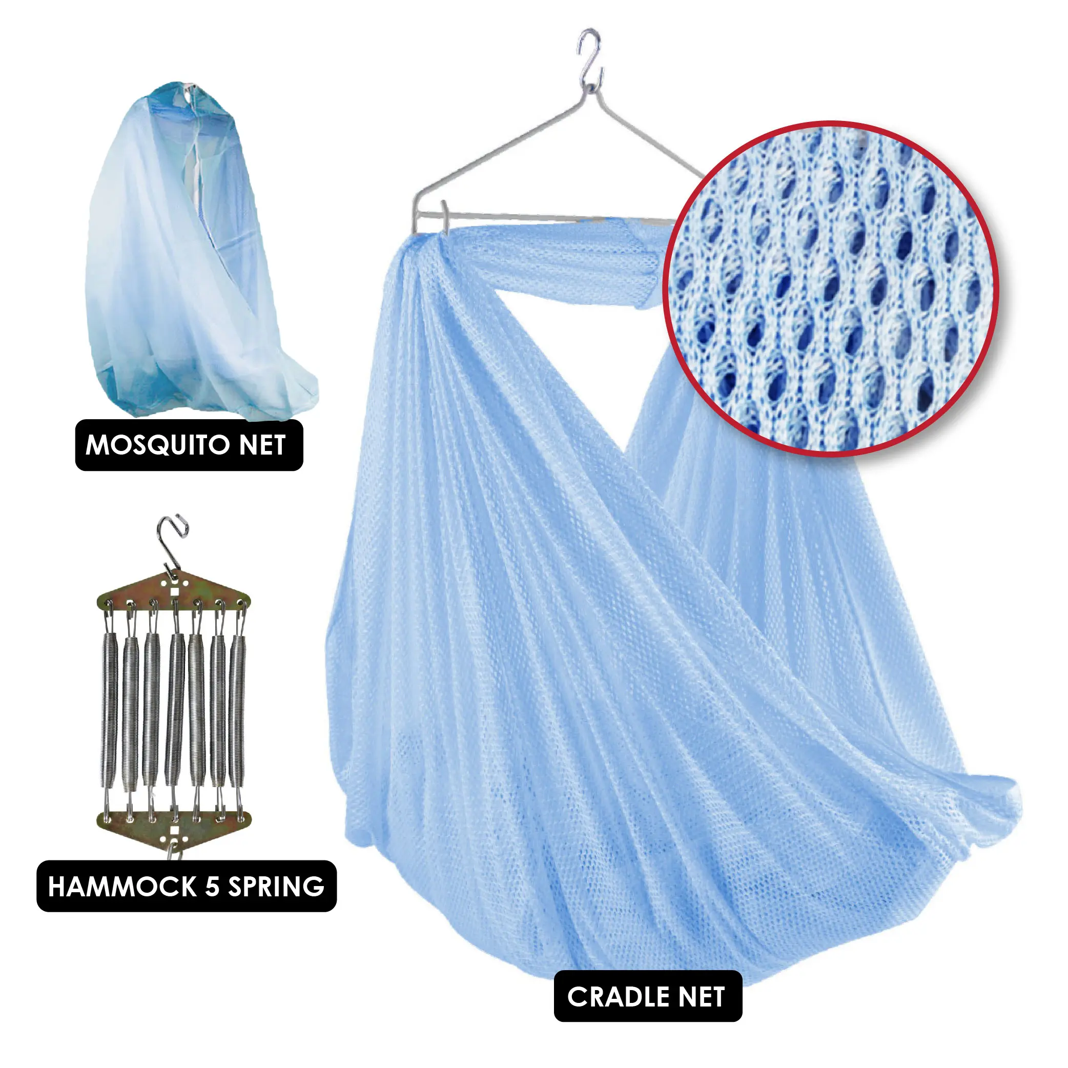 Baby Cradle Net Buaian Baby Sarong Baby Cradle Spring Baby Mosquito Net buaibabyautomatik Blue Safety Kelambu Child