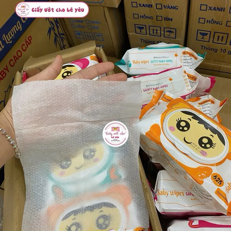 [Giá sỉ] BABYWIPE Combo 10 Bịch Khăn Giấy Ướt 625gram Khổ Giấy To 18x24cm Vải Bi Không Dệt Mềm Mịn An Toàn Cho Da Bé Hạn Sử Dụng 2028 6