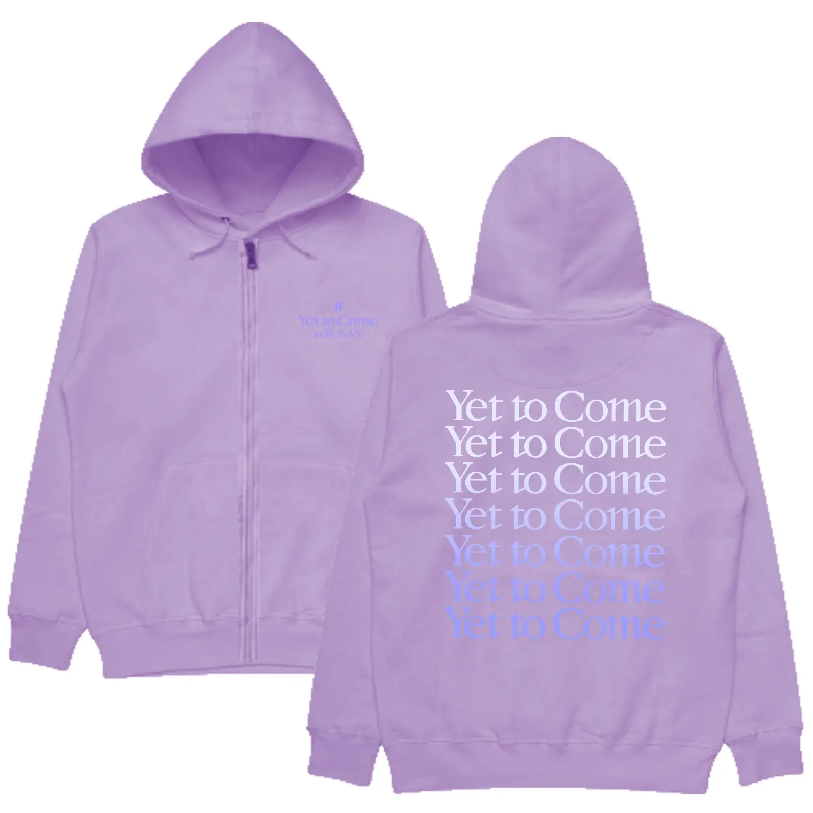 Jaket Hoodie Zipper Bangtan Yet to come purple gradasi Bahan Fleece