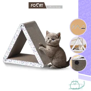 FOCAT Papan Garuk Kucing Segitiga Hewan Peliharaan M50 Papan Garuk Hewan Pet Scratcher Board / Papan Garuk Bermain Anjing Kucing garukan kucing jumbo cat  scratcher Kucing Rug Hugger
