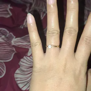 Cincin Set isi 2 pcs Titanium Wanita Motif Permata Zhircon Hitam Dan Putih Wanita Kekinian Gold Anti Karat Rings