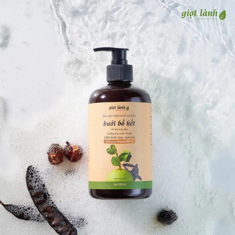 Dầu gội thảo dược Giọt Lành Bồ kết Bưởi - Thuần chay lành tính 500ml 4