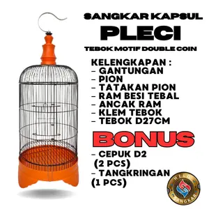 SET SANGKAR PLECI D27 DIAMETER 27CM RAM 1.4MM + CAT EDP ANTI KARAT | IDEAL UNTUK BURUNG KECIL (SOGON,PLECI,dsb)