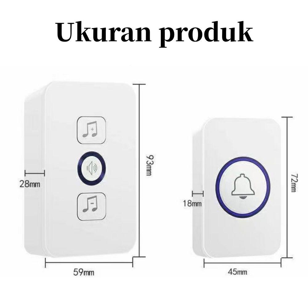 Bel pintu digital, bel pintu nirkabel rumah satu-ke-satu, bel pintu dengan kendali jarak jauh musik, tombol panggilan volume keras jarak jauh untuk lansia, volume yang dapat disesuaikan, bel pintu nirkabel antiair.