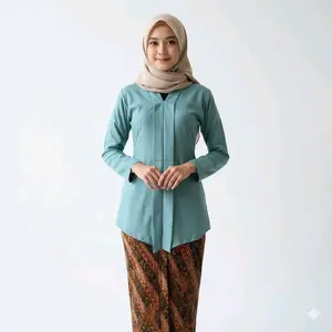 Kebaya Kartini Polos Modern Lengan Panjang/ Baju Atasan Wanita