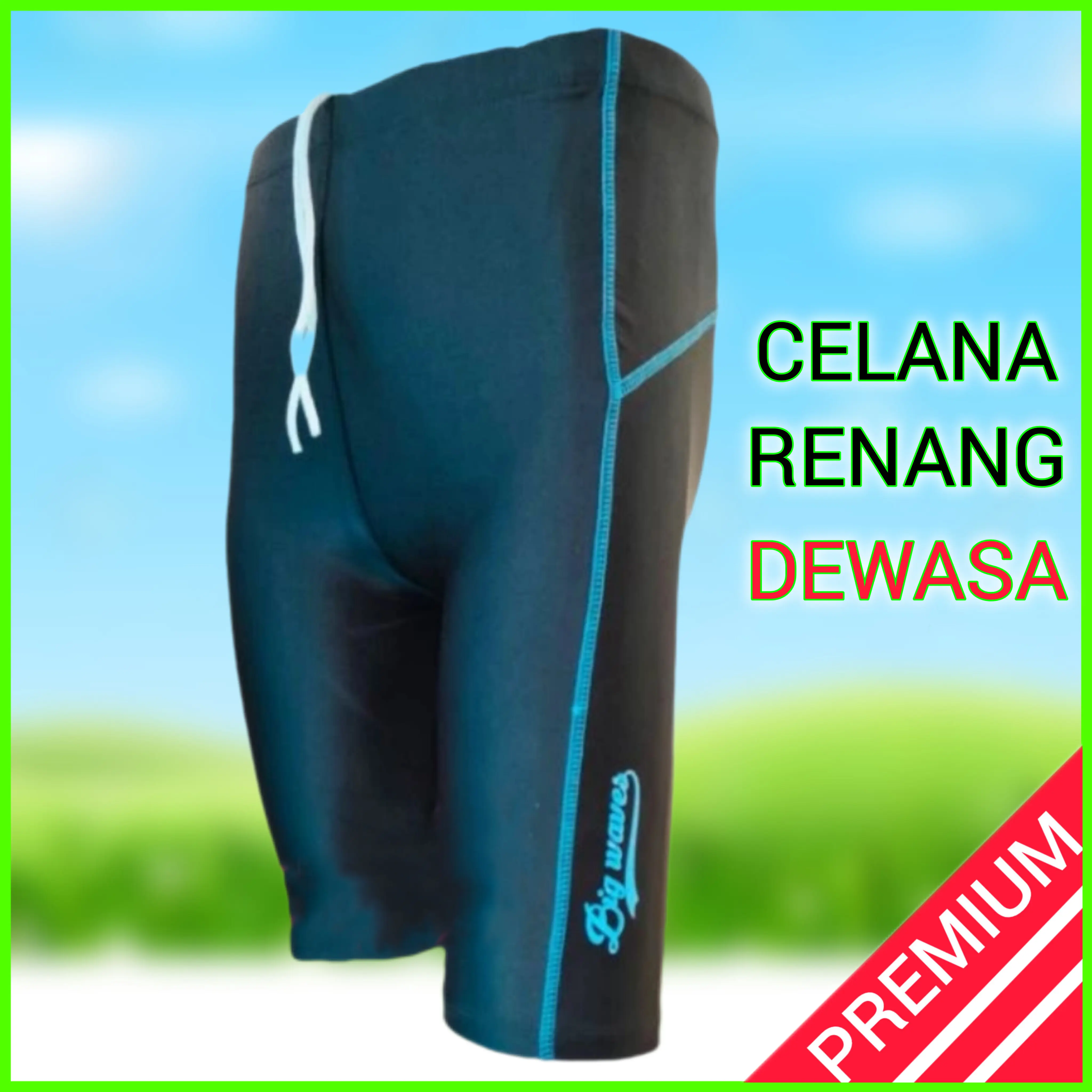 Celana Renang Pria Dewasa PREMIUM Celana Berenang Diving Surfing Pantai Pendek Laki-laki Cowok Remaja Polos Hitam Ada Tali Size Ukuran Celana Pendek Renang Jumbo Model Terbaru Murah Bisa COD