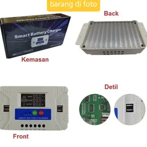 Smart Battery Charger PWM 12V 24V 30A USB Panel Tenaga LCD Kecerdasan Auto Mengatur Solar Panel Surya LED Indicator Display