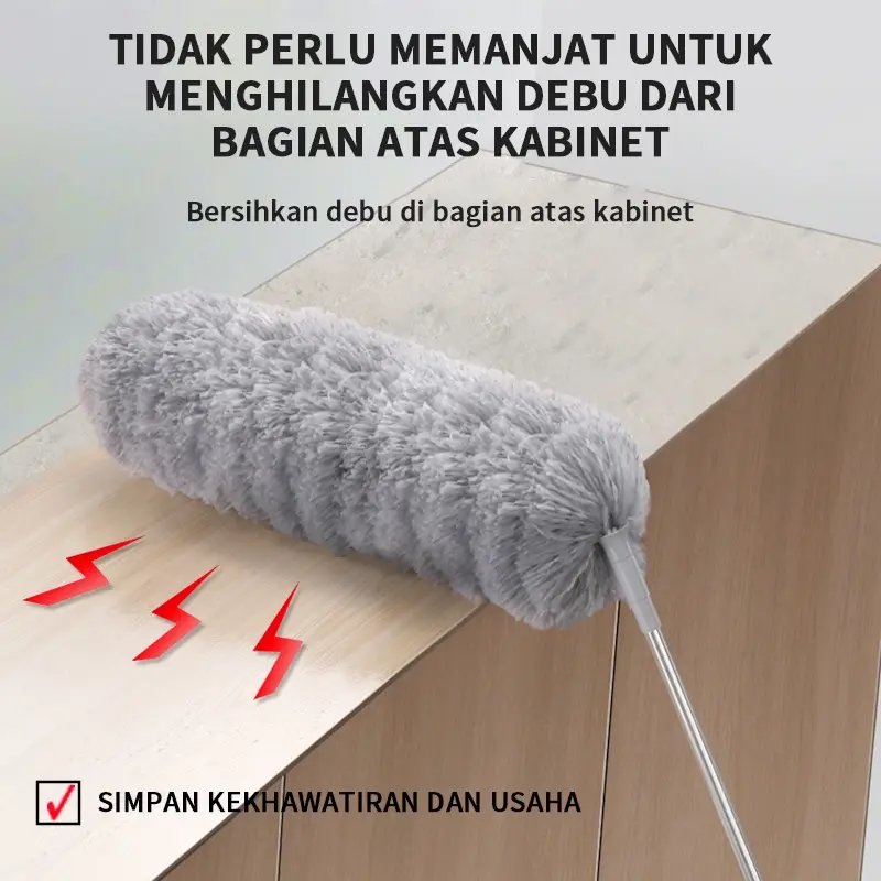 Kemoceng Microfiber 280cm Tarik Tekuk Panjang Alat Pembersih Langit-Langit Rumah/Alat Pembersih Rumah / Kemoceng Bulu Microfiber Gagang Panjang / Kemoceng Adjustable 4