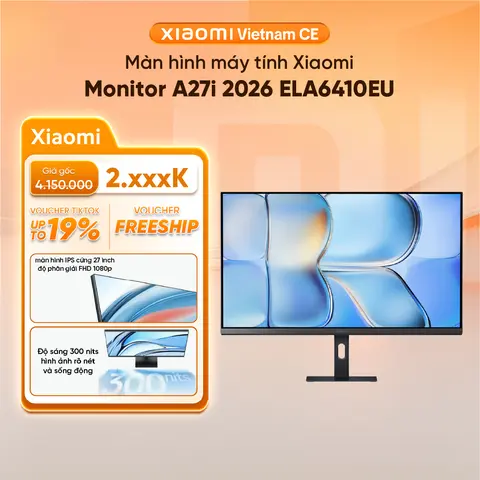 Màn hình máy tính Xiaomi Monitor A27i 2026 ELA6410EU - Màn hình IPS, FHD 1080p - Tần số quét cao 144Hz - ∆E<1