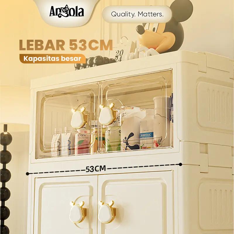 Angola Shop Lemari Lipat Plastik 3-5 Tingkat G34-G43 Lemari Serbaguna / Lemari Pakaian Plastik Ekstra besar Asli Furniture 3