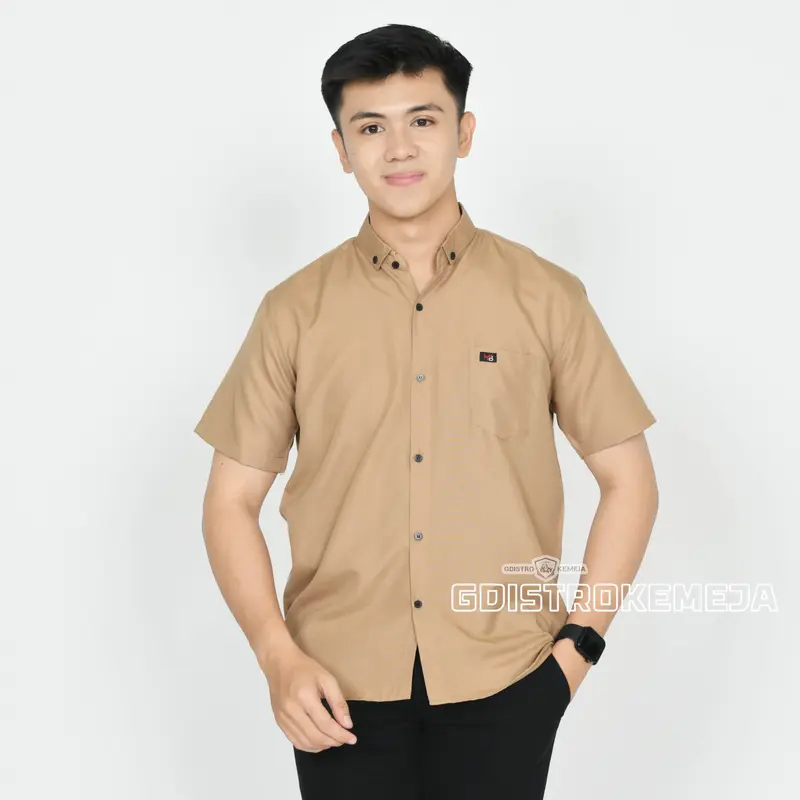 Kemeja coksu milo baju pria kemeja polos lengan pendek katun nyaman 0