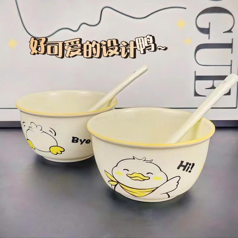 SET 2 BÁT SỨ + 2 THÌA SỨ HÌNH DỄ THƯƠNG, COMBO 2 BÁT 2 THÌA SỨ HÌNH VẼ ĐÁNG YÊU , BÁT GIÚP BÉ ĂN NGON 1