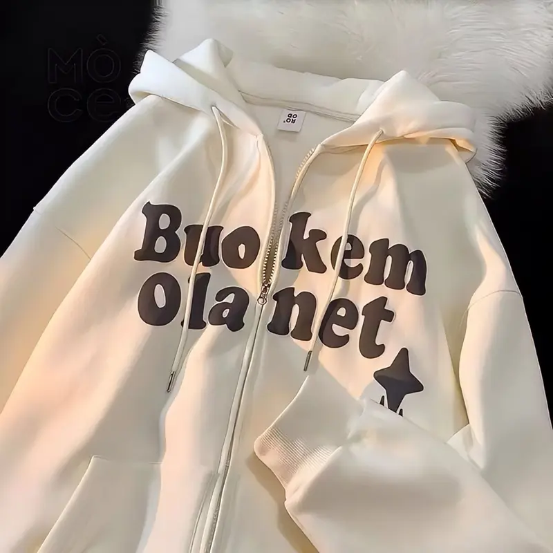 Zipper BUO KEM Y2K korean style harajuku  ullzang jaket hoodie sweater baseball ootd trend fashion viral terbaru anak muda jaman sekarang bigsize oversize pria wanita cewek cowok outfit santai remaja dewasa fleece tebal murah best seler jumbo modern S-6XL 4
