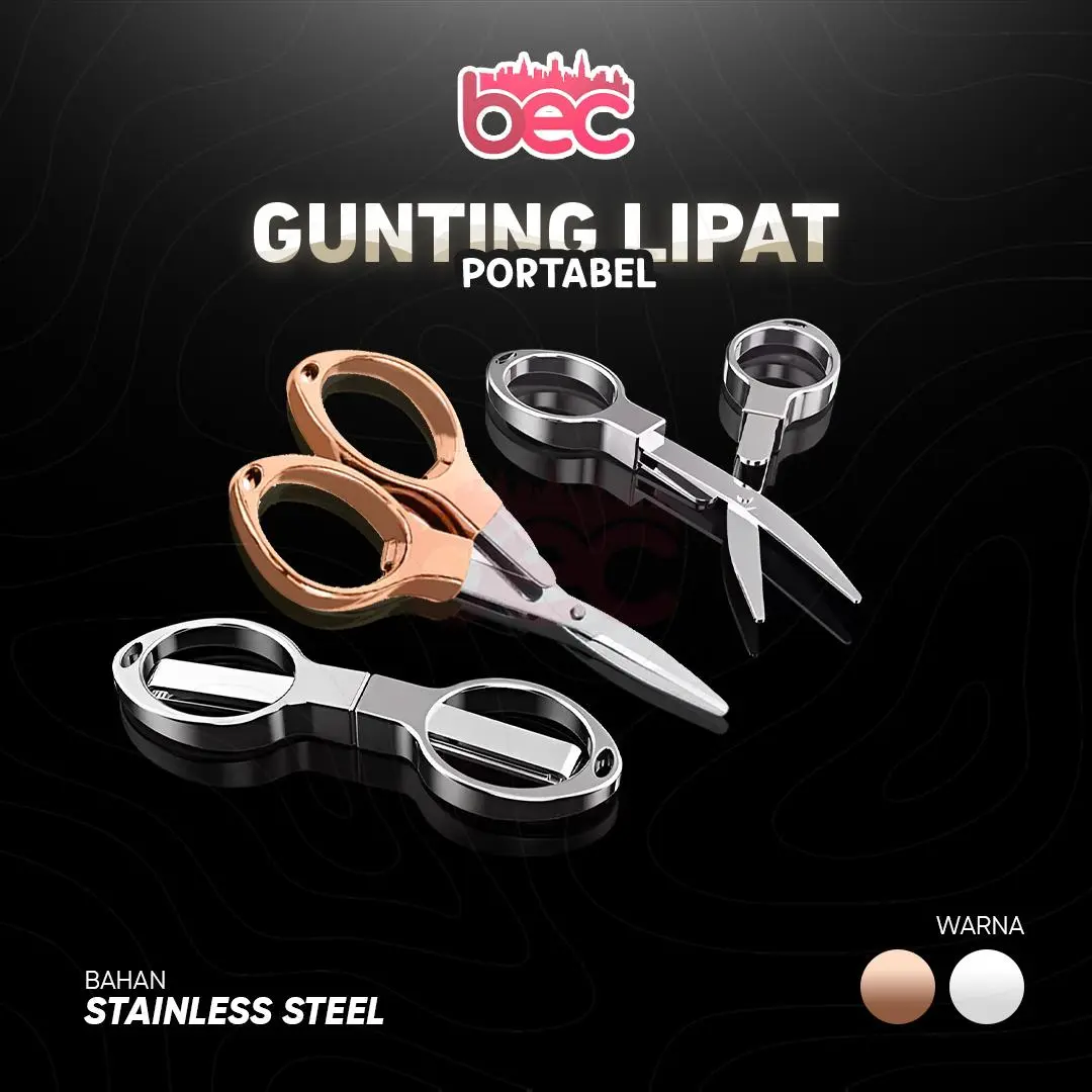 [BEC] Gunting Lipat Portable Stainless Steel | Gunting Travel Serbaguna | Gunting Lipat Mini Anti Karat Model Kacamata