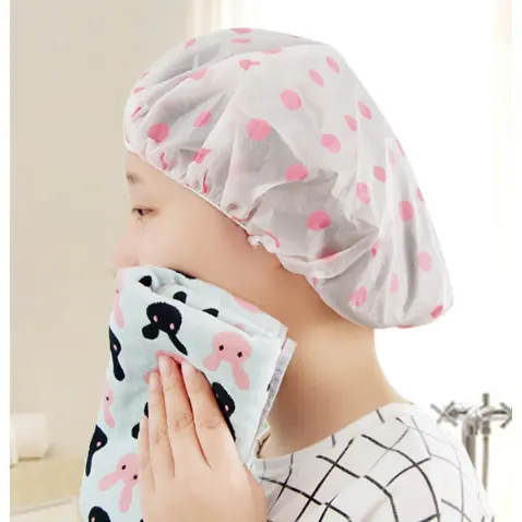 LittleBeeShop-big bing Shower Cap Topi Mandi Tebal Penutup Rambut Masak Anti Air Double Layer