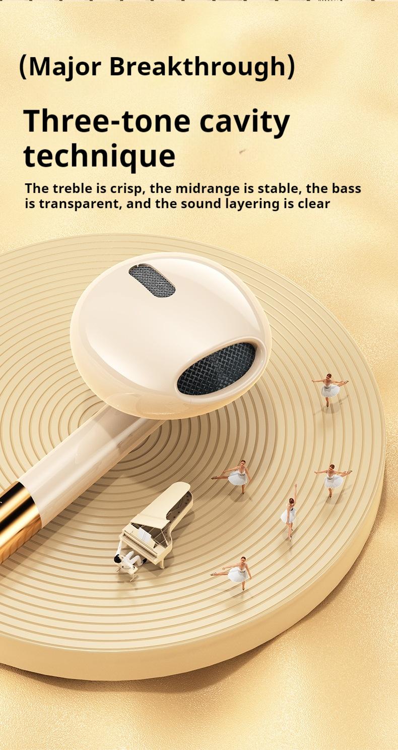 P15 Headset Kabel HIFI Stereo, Earphone Wired Tipe-C & 3.5mm, Earbuds dengan Mikrofon, Headphone Suara Jernih untuk HP