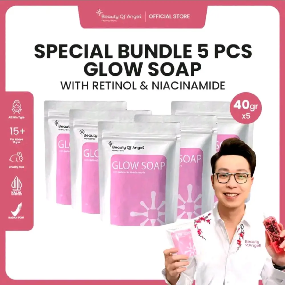 Glow Soap With Retinol & Niacinamide By Dr Richard Lee sabun pencerah wajah dan badan untuk memudarkan flek hitam kerutan jerawat dan mencegah penuaan dini BPOM Perawatan Tubuh Mencerahkan Wangi Best Seller Terlaris Bisa COD