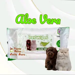 Volk Pet Wipes Aloe Vera Tissue Basah Anjing Kucing Ukuran 15x20 Cm 100 Lembar Pack