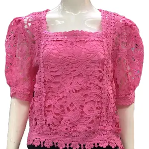 An an Shop Blus Crop Brokat Atasan Bangkok - Leher Petak Ld 120