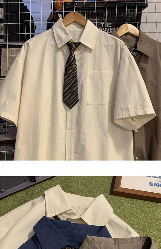 Product Introduction of delivery tie，Áo Sơ Mi Ngắn Tay Linh Hoạt Năng, Cà Vạt Chất Lượng Cao, Dkjk, Đại Học Nhật Bản, Phát Sóng Trực Tiếp, Cặp Đôi, Mặc, Mùa Xuân Menswear Nam Cổ Tròn Có Cổ 14