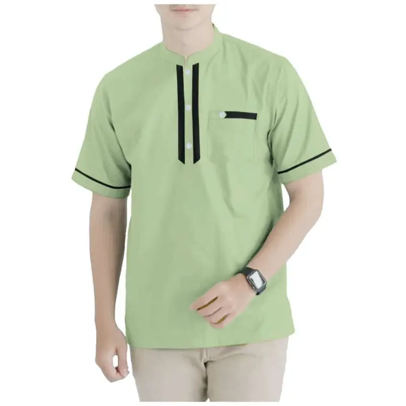 BAJU KOKO KURTA ABU BAKAR LENGAN PENDEK MUSLIM PRIA DEWASA TERBARU 2024 0