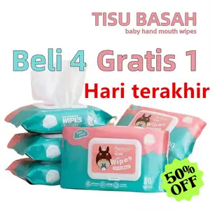 Tissue Tanpa alkohol, tanpa pewangi, tanpa bahan tambahan, tidak menyebabkan alergi, aman COD tisu basah & dudukan Tisu Basah Bayi Pure Wipes Penjualan Langsung TISU baby  wipe tanpa pewangi tidak tisu basah & dudukan bebas alkohol 24 bulan