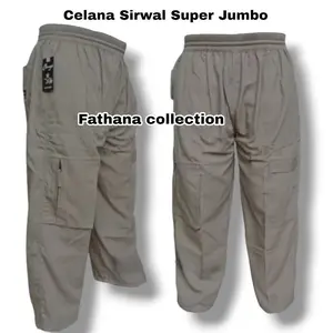 Celana Sirwal Muslim BIG SIZE Pria Dewasa Bahan Katun Tuil Model Kantong Resleting