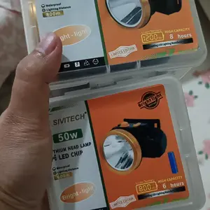 Senter Kepala LED 35W/50W/80W Headlamp Dual Cahaya Putih & Kuning Rechargeable Sorot Jauh Super Terang untuk Outdoor Pancing Camping Kerja Malam