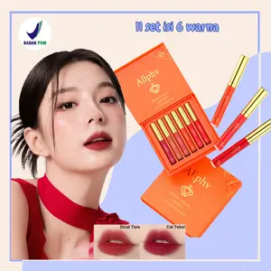 [BPOM](6pcs) Allphv Matte Liquid Lipstick Set Lipstik Ombre Paket 6pcs Waterproof Tahan Lama Lip Set Berry Bibir Cherry Orange Red Gloss Kering Wanita Lasting