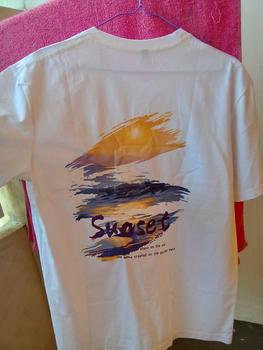 Product Review of A1217 T-shirt Lengan Pendek Baju Kaos Oversize Wanita Baju |kaus wanita korea Baju Atasan Wanita Terbaru Pencetakan Sunset Cotton from R**m 1