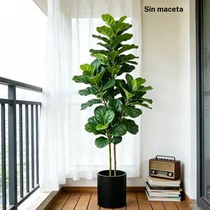 Árbol falso de ficus grande 64/122 cm, planta artificial de roble, árbol de fico tropical, hojas de banyan de plástico para decoración del hogar, jardín y bodas