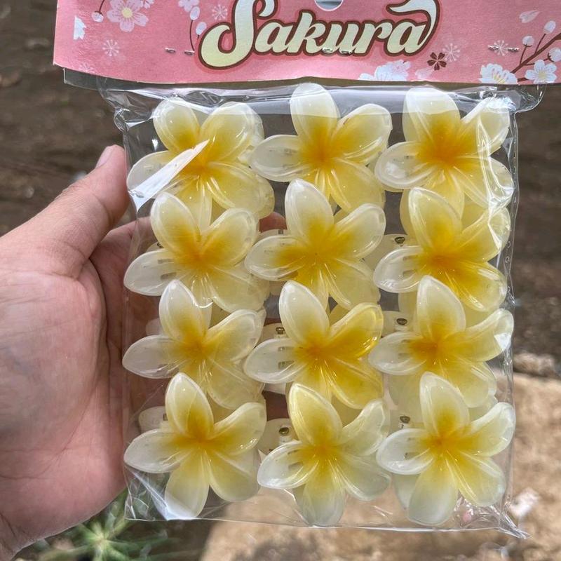 Jepit kamboja 12 pcs jepit bunga kamboja ukuran 5 cm grosir jepit rambut korea 3